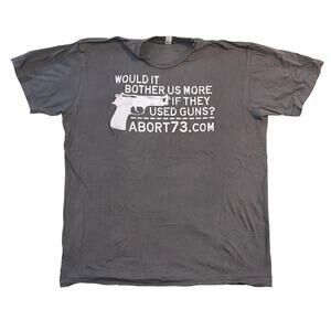 American Apparel Unisex T Shirt Pro Life Anti Abortion Short Sleeves Gray XL